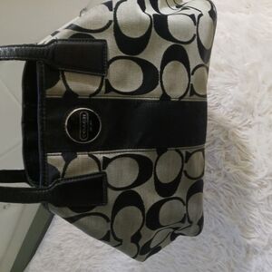 Coach Brown and Tan Signature Tote
